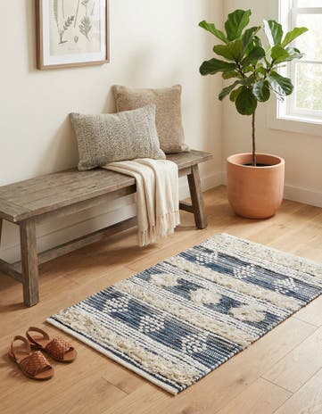 Ivory Hand Woven Cotton Chindi Rug