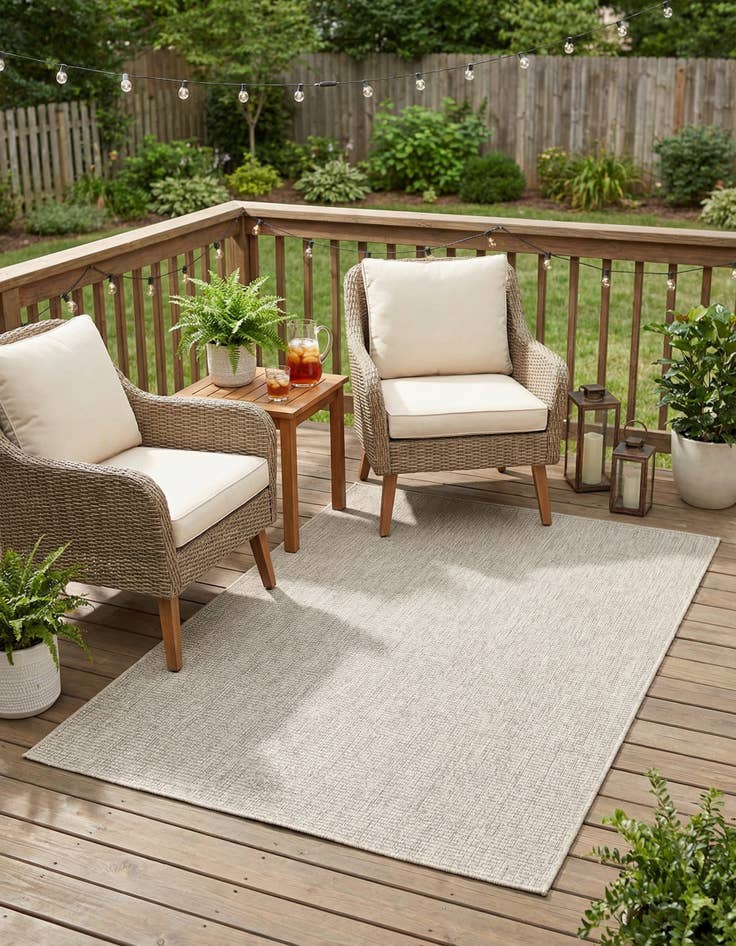 Detail image of  4' x 6'  Washable Solid Indoor / Outdoor Rug