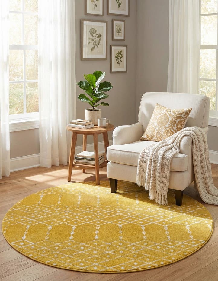 5' 3 x 5' 3 Paxon Trellis Round Rug