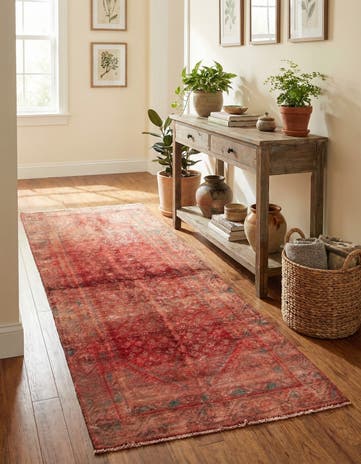 2' 10 x 7' 3 Hand Knotted Ultra Vintage Persian Wool Runner Rug