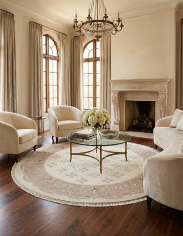 8' 4 x 8' 4 Hand Knotted Darya Wool Round Rug