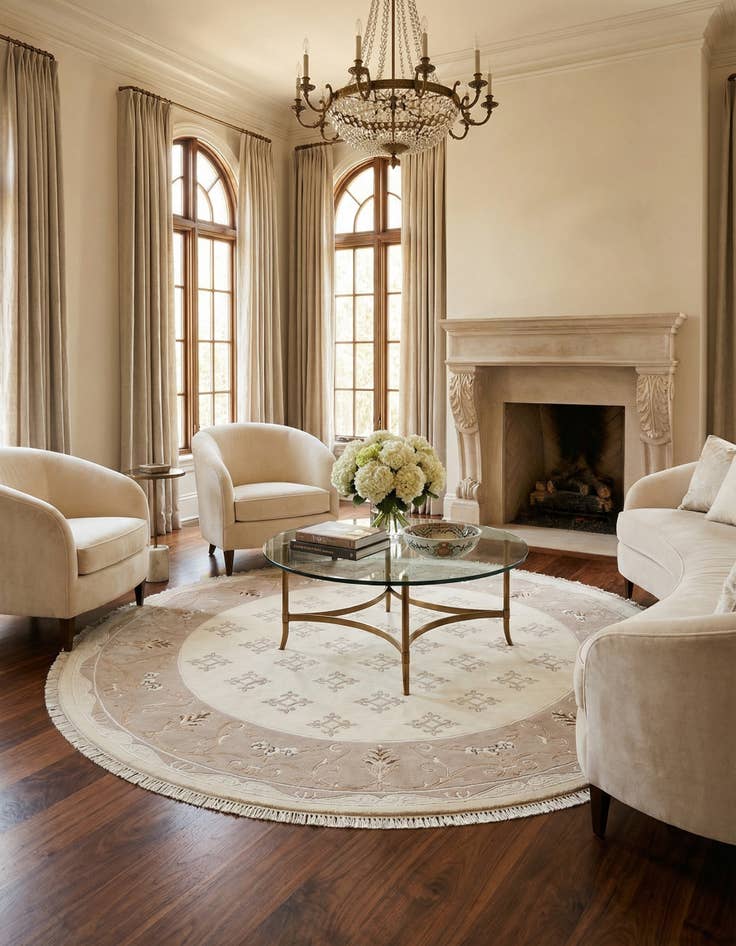 Detail image of 8' 4 x 8' 4  Hand Knotted Darya Wool Round Rug