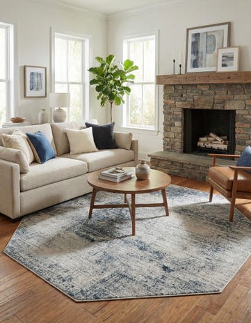 Blue Finsbury Octagon Rug