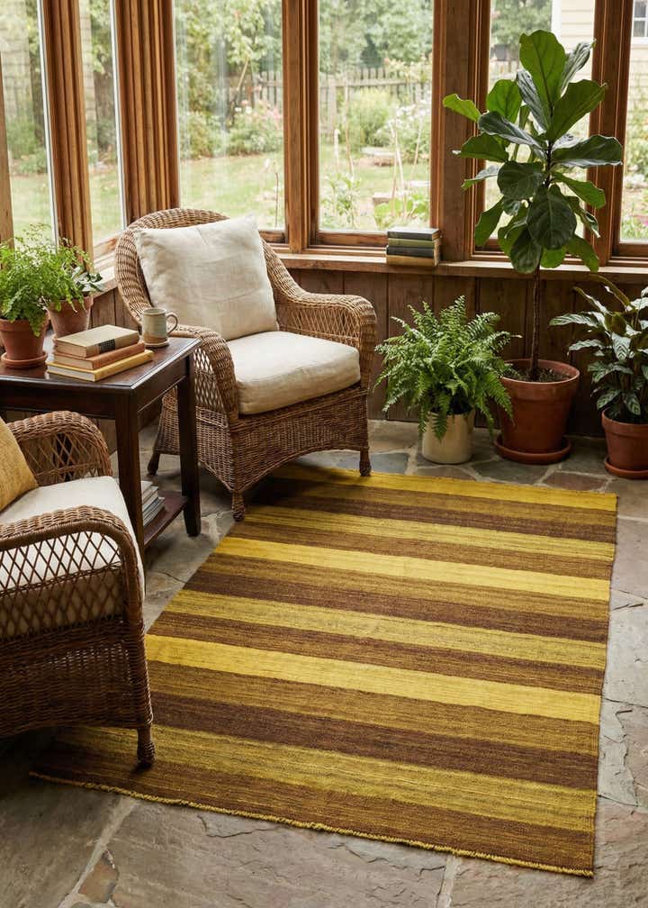 4' 2 x 5' 10 Hand Woven Kilim Afghan Wool Rug