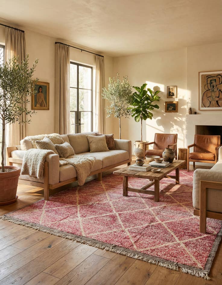 Detail image of  10' 5 x 14' 3  Hand Knotted Moroccan Wool Rug