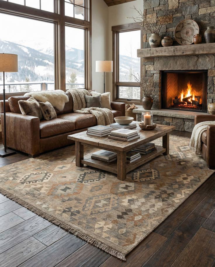 Detail image of 5' 9 x 8' Hand Woven Kilim Maymana Wool Rug