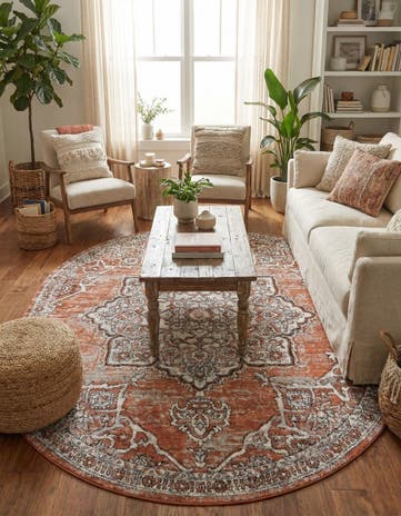 Salmon Pink Nyla Oval Rug