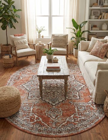 Salmon Pink Nyla Oval Rug