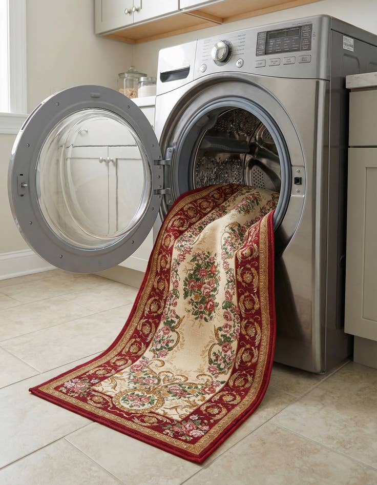 Detail image of 2' 7 x 12'  Washable Traditional Indoor / Outdoor Runner Rug