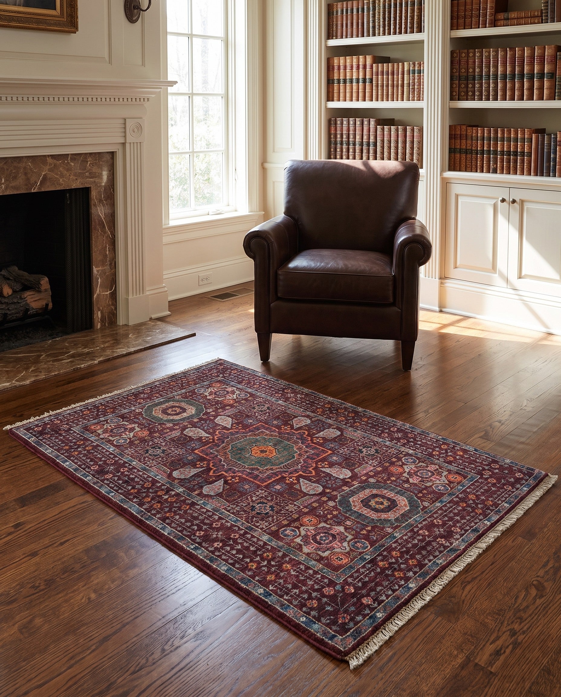 3' 5 x 5' 2 Hand Knotted Mamluk Ziegler Rug