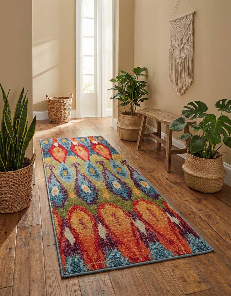 Detail image of 2' x 4'  Washable Modern Indoor / Outdoor Runner Rug