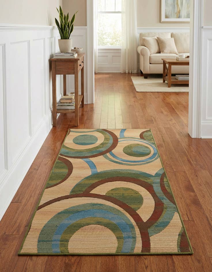 Detail image of 2' 7 x 5' 3  Washable Modern Indoor / Outdoor Runner Rug