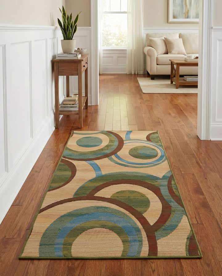 2' 7 x 5' 3 Easy-Clean Modern Indoor / Outdoor Runner Rug