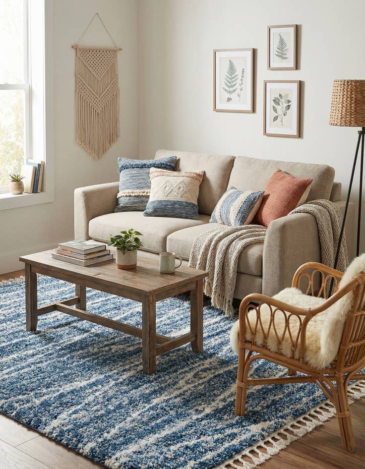 Detail image of  5' 3 x 8' Serenity Shag Rug