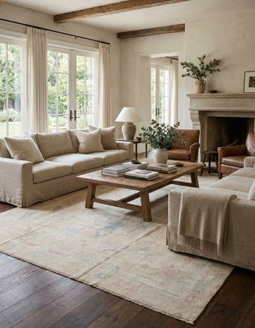 9' 9 x 14' Hand Knotted Oushak Wool Rug
