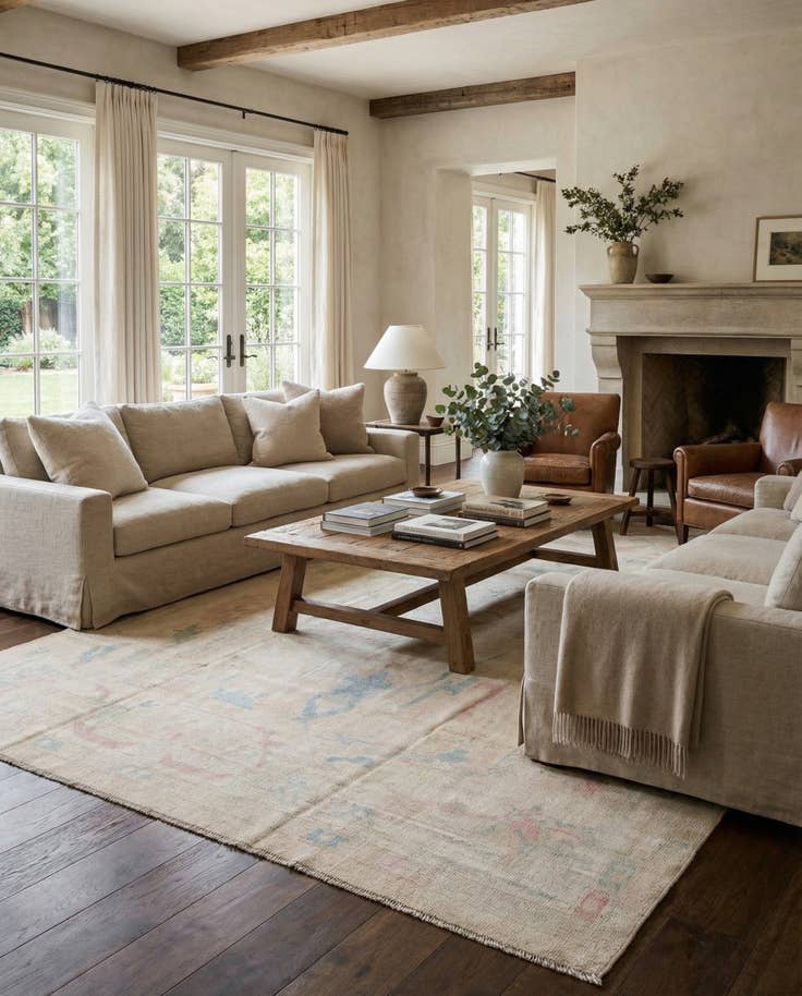 Detail image of 9' 9 x 14' Hand Knotted Oushak Wool Rug