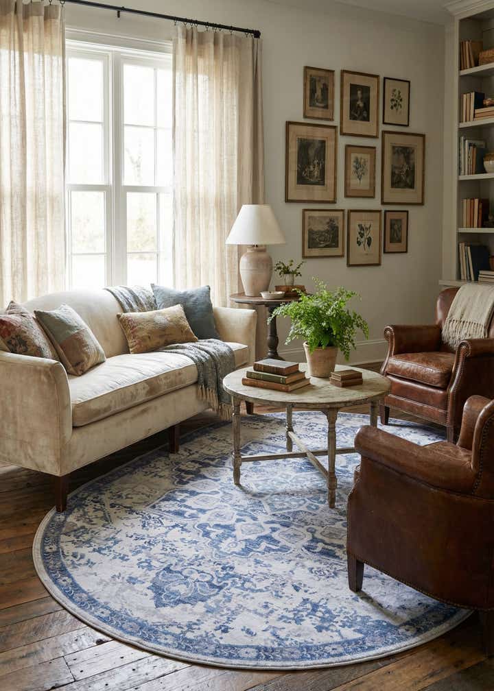 6' x 9' Washable Francesca Oval Rug