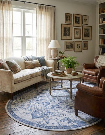 6' x 9' Washable Renaissance Oval Rug