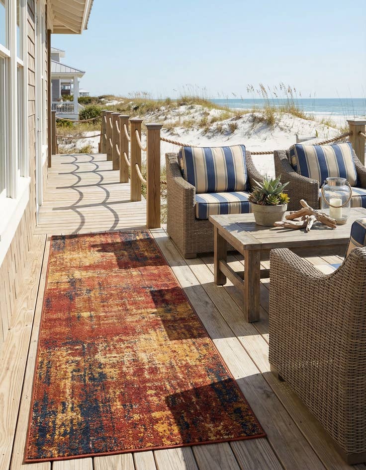 Detail image of 2' x 8' Easy-Clean Coastal Indoor / Outdoor Runner Rug