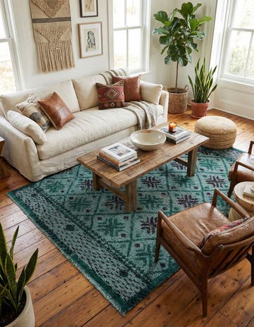 5' x 6' 9 Hand Knotted Moroccan Wool Rug