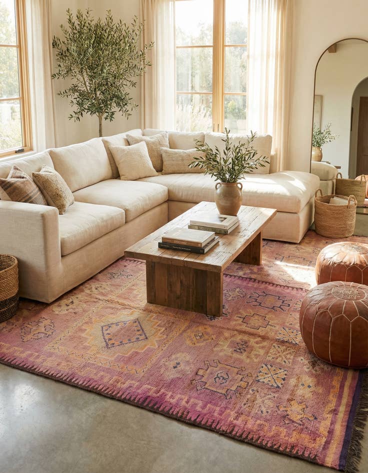 Detail image of 6' 5 x 15' 4  Hand Knotted Moroccan Wool Runner Rug