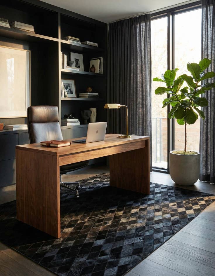 Detail image of 5' 7 x 7' 11 Cowhide Stocks Rug