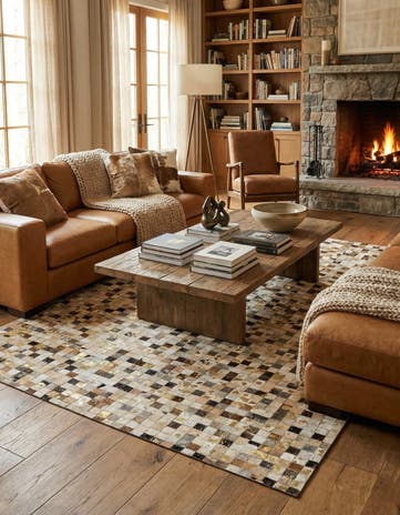 5' 1 x 7' 10 Cowhide - Patchwork Rug