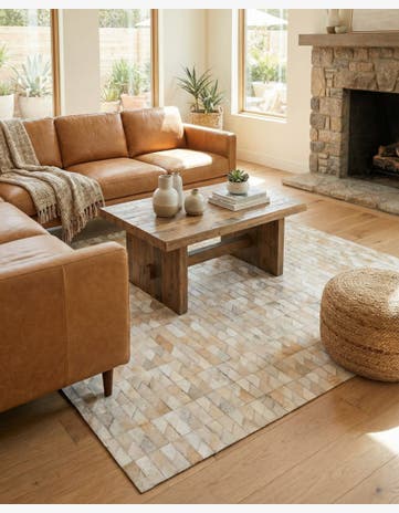 4' 5 x 5' 2 Cowhide Stocks Rug