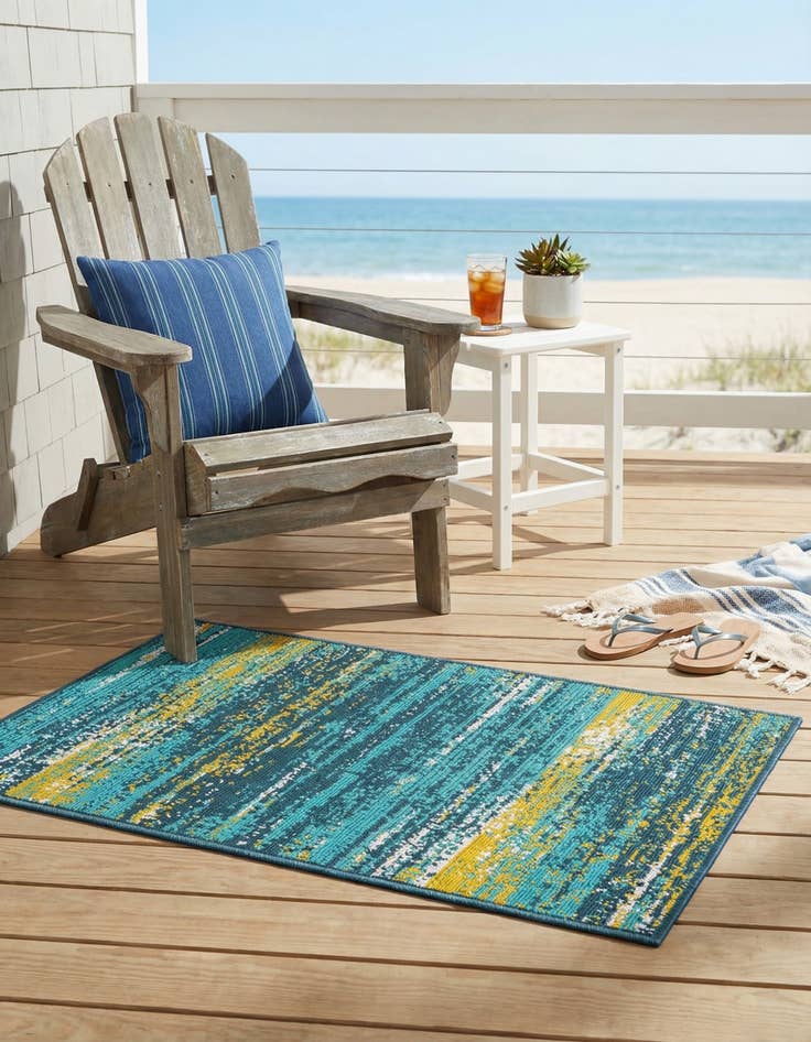 Detail image of 2' x 3' Easy-Clean Coastal Indoor / Outdoor Rug