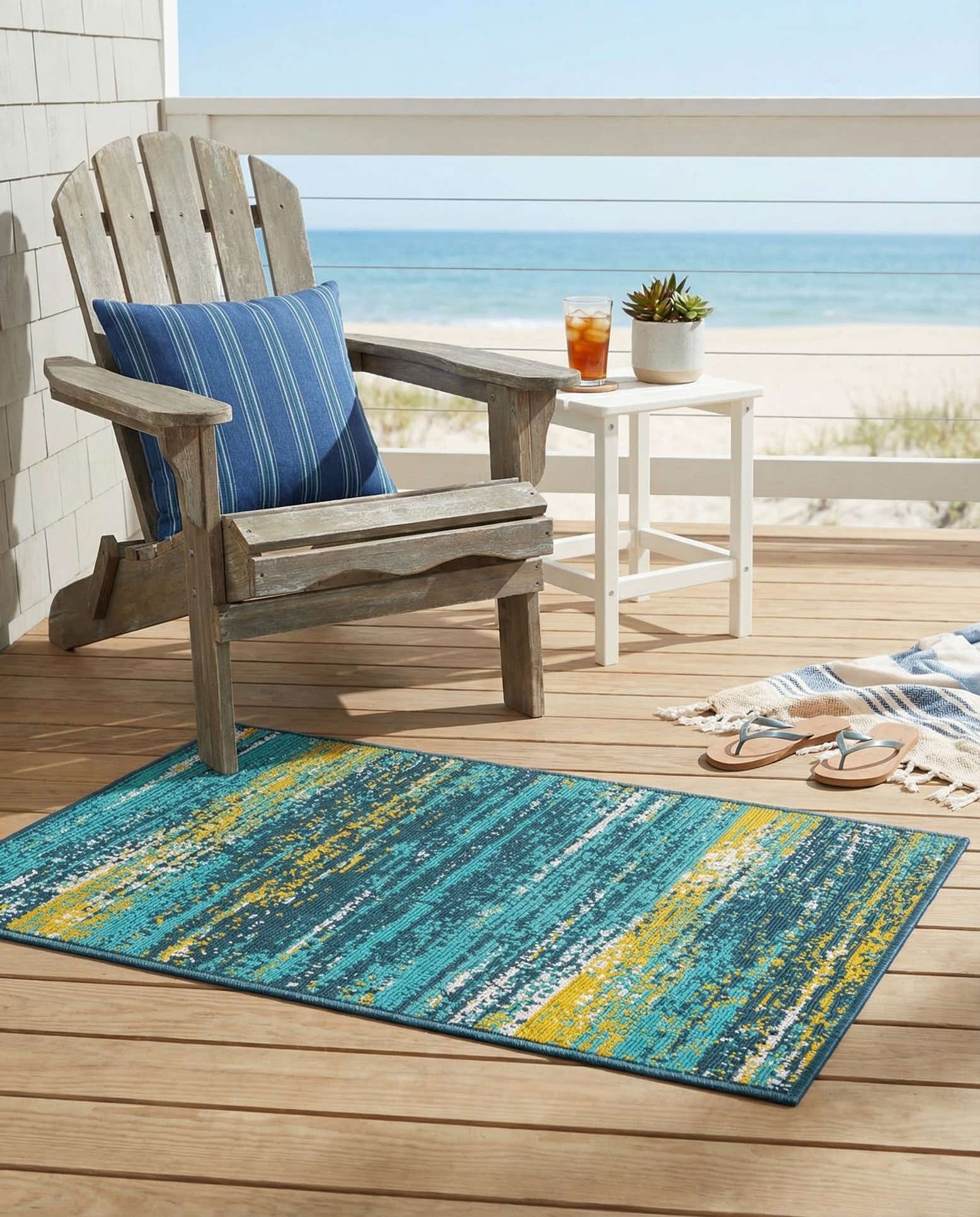 2' x 3' Easy-Clean Coastal Indoor / Outdoor Rug