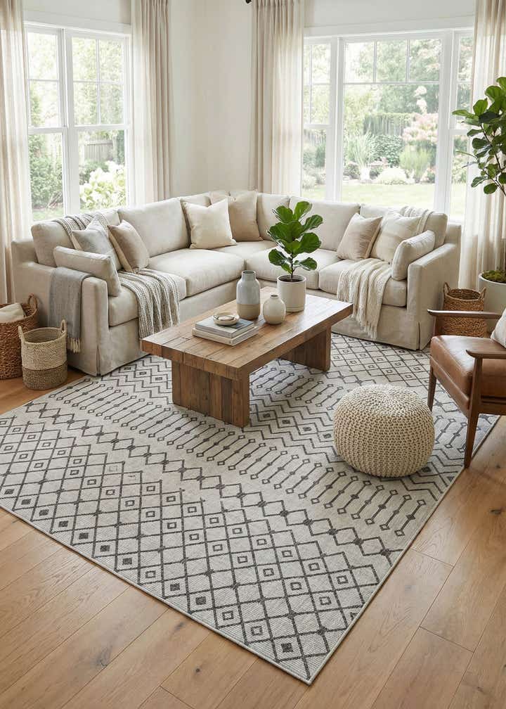 10' x 14' Easy-Clean Lattice Indoor / Outdoor Rug