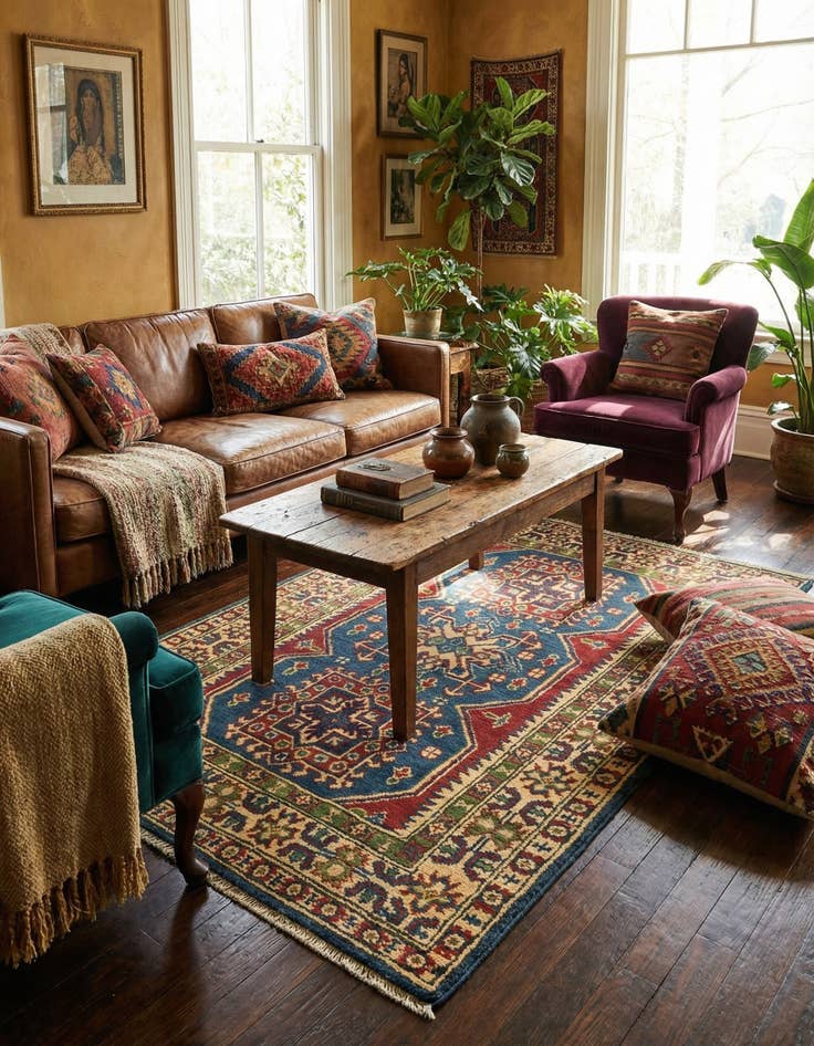 Detail image of 2' 8 x 4'  Hand Knotted Kazak Rug