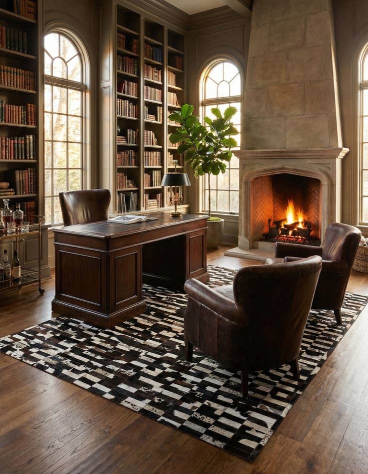 Detail image of  8' 2 x 9' 10 Cowhide - Patchwork Rug