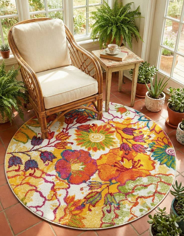 Detail image of 4' x 4' Florence Round Rug