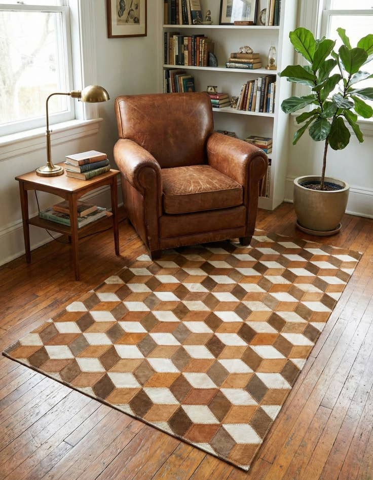 Detail image of  2' x 3' Cowhide Leather Rug