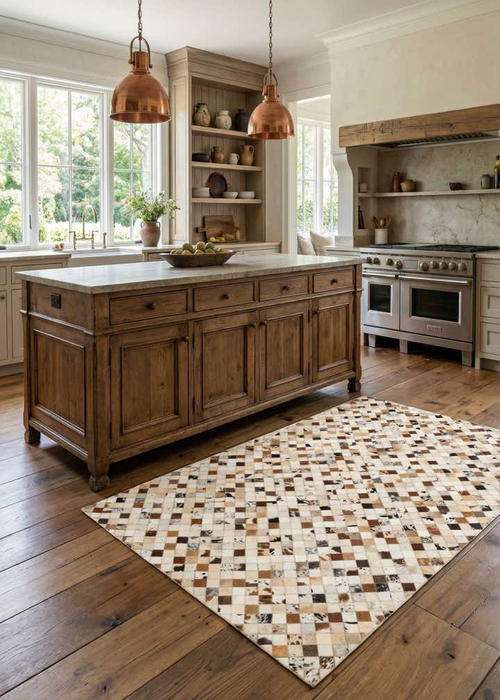 5' x 8' Cowhide Leather Rug