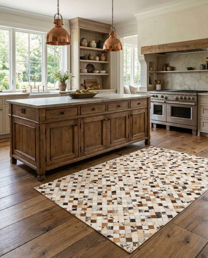 5' x 8' Cowhide Leather Rug