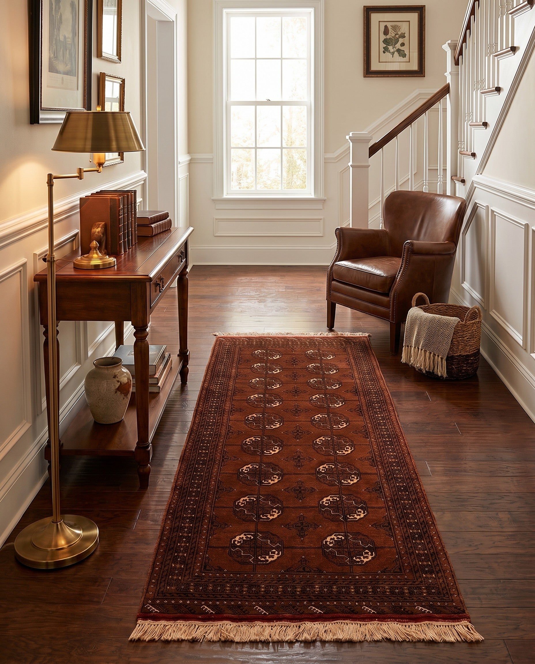 3' 4 x 6' 8 Hand Knotted Bokhara Wool Runner Rug