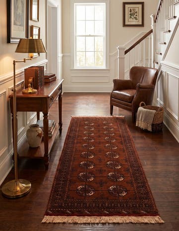 3' 4 x 6' 8 Hand Knotted Bokhara Wool Runner Rug