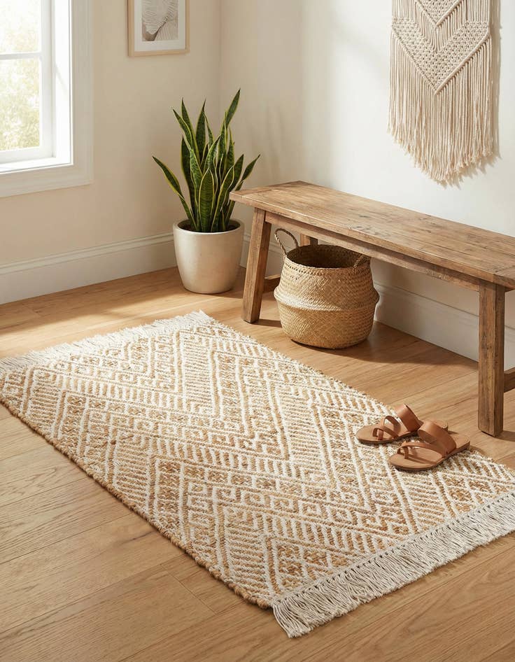 Detail image of 2' x 3' 1  Hand Braided Jute Rug