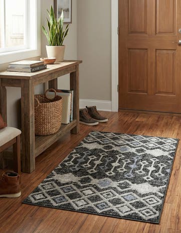 Charcoal Gray Eco Trellis Rug