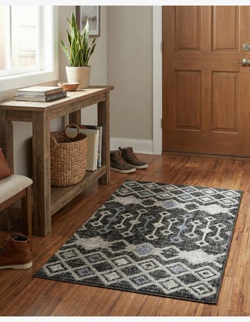 Charcoal Gray Eco Trellis Rug