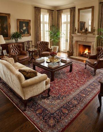9' 9 x 13' 2 Hand Knotted Mashad Persian Wool Rug