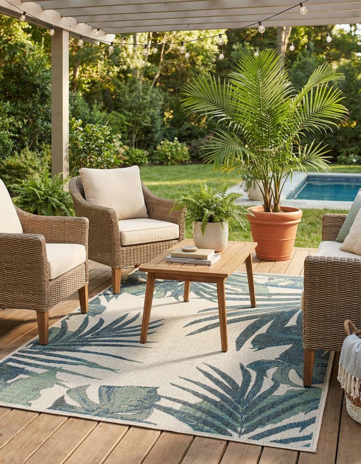 Detail image of 5' 3 x 7' 7  Washable Baja Indoor / Outdoor Rug