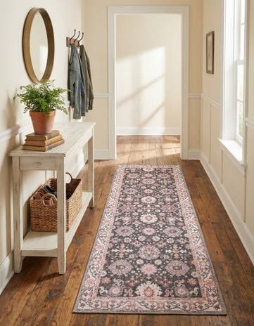 Gray Washable Timeless Runner Rug