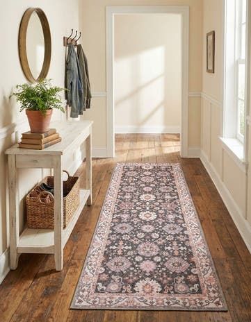 Gray Washable Timeless Runner Rug