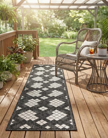 2' x 8' Easy-Clean Modern Indoor / Outdoor Runner Rug