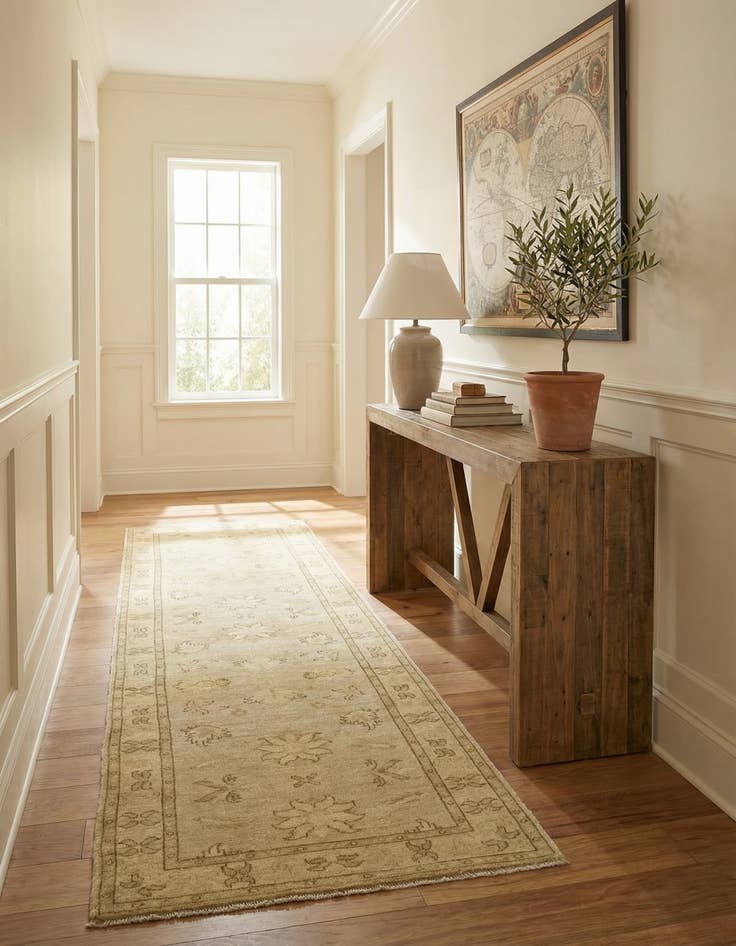 Detail image of 2' 6 x 9' 8  Hand Knotted Peshawar Ziegler Runner Rug