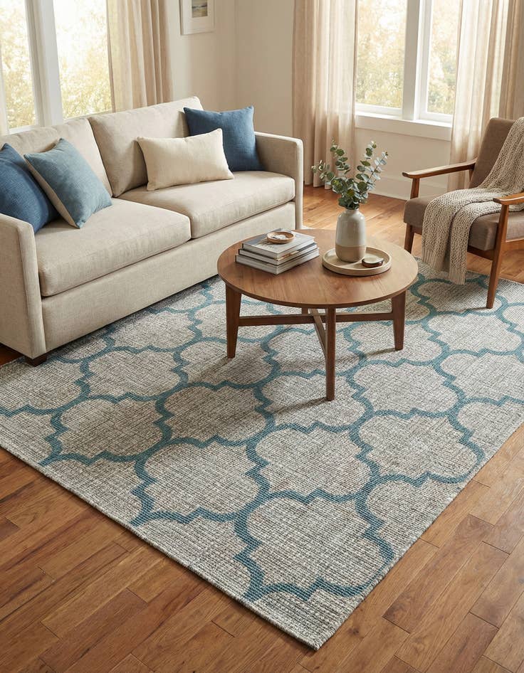 Detail image of 4' x 6'  Washable Trellis Indoor / Outdoor Rug