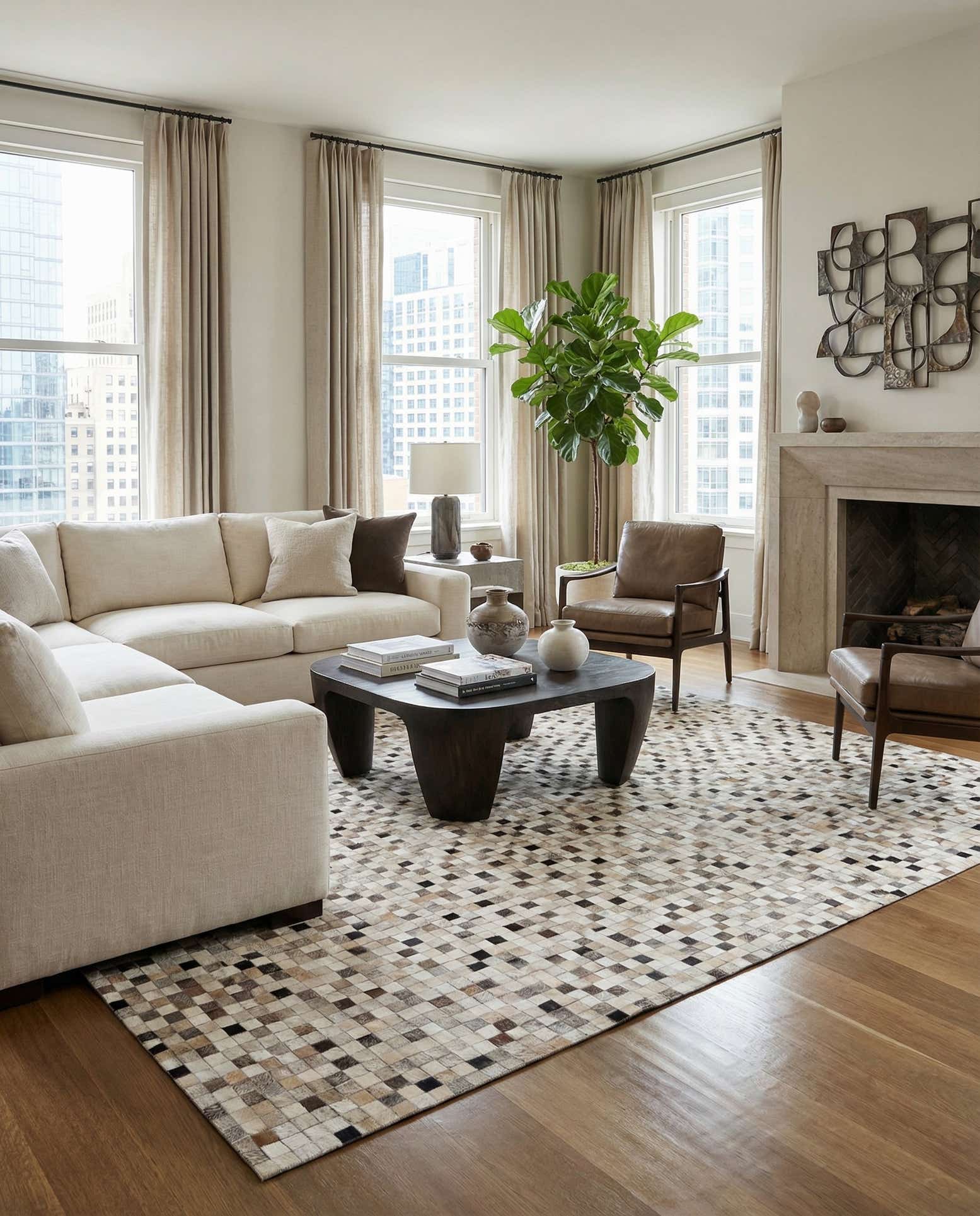 8' 1 x 9' 11 Cowhide Stocks Rug